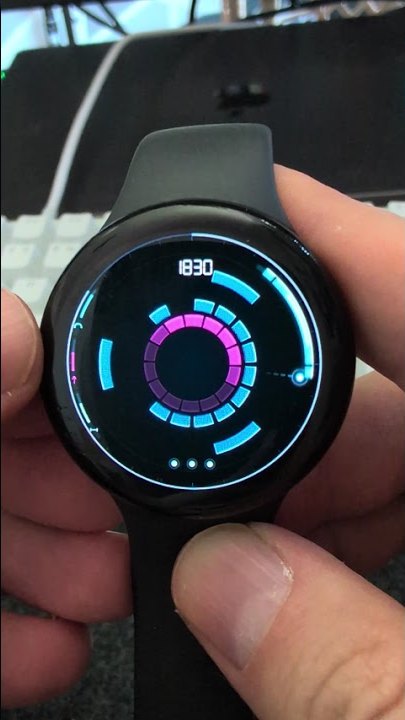 Orbit Breaker running on a Pixel Watch 3 held in one hand